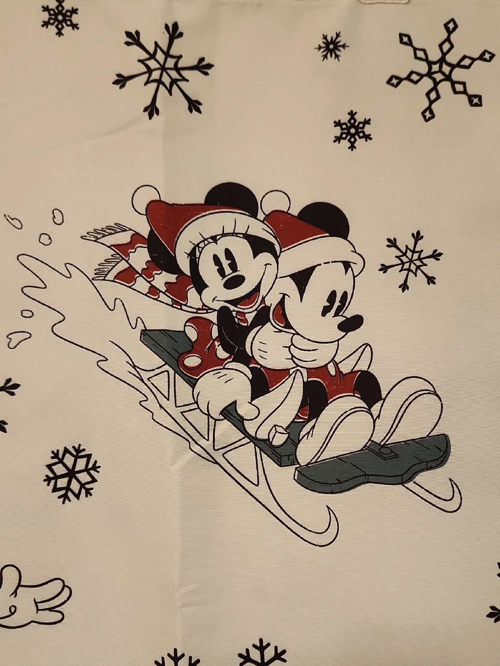 St. Nicholas Square Mickey - Minnie Mouse Holiday Christnas Plaid Shower Curtain